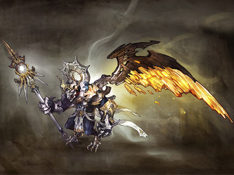 after_transformation ambiguous_gender biped blue_body blue_skin corruption divine feet girgashiy_(mabinogi) halo solo staff talons toes unholy_abomination wings unknown_artist mabinogi apostle_(mabinogi) humanoid mammal winged_humanoid 4:3 concept_art official_art