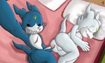 after_sex anal balls blue_body blue_scales blue_skin bodily_fluids claws cum cum_in_ass cum_inside genital_fluids genitals male male/male penis scales scar selfie sleeping tail white_body white_scales white_skin shiromon999 bandai_namco digimon mythology alex_the_demon_veemon shiromon_(shiromon999) dragon mythological_creature mythological_scalie scalie 5:3 hi_res