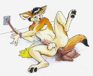 anthro balls bdsm biped black_body black_eyewear black_fur black_glasses black_hair black_nose black_pawpads black_tail bodily_fluids bondage bound brown_body brown_ears brown_fur brown_tail claws countershading dark_hair dark_nose dark_pawpads digitigrade dipstick_tail erection excessive_feces eyewear feces feces_pile fur genital_fluids genitals glans glasses hair hiked_leg humanoid_genitalia humanoid_penis hyper hyper_feces inner_ear_fluff male markings monotone_genitals monotone_hair monotone_penis multicolored_body multicolored_ears multicolored_fur multicolored_tail orange_body orange_ears orange_fur orange_tail pawpads peeing penis pink_glans pink_penis pooping raised_leg scatplay simple_background solo tail tail_markings tan_balls tan_body tan_countershading tan_fur toe_claws tuft urine urine_pool watersports what yellow_ears zombiecat micah canid canine fennec_fox fox mammal true_fox 2006 colored_pencil_(artwork) traditional_media_(artwork)