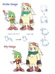 anthro blue_eyes clothing duo footwear heterochromia kerchief male red_eyes redesign scarf shoes tail text biko97 archie_comics sega sonic_the_hedgehog_(archie) sonic_the_hedgehog_(comics) sonic_the_hedgehog_(series) bark_the_polar_bear bean_the_dynamite anatid anseriform avian bear bird duck mammal polar_bear ursine english_text