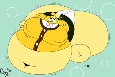 accessory anthro bell bell_accessory belly belly_expansion belly_on_ground belly_overhang big_belly big_breasts big_butt big_cheeks big_nipples black_sclera blobby blonde_hair body_inflation bottle bottomwear breast_expansion breasts buckteeth butt butt_expansion button_(fastener) cardigan cheek_expansion clothing container deep_navel expansion female green_background green_bottomwear green_clothing green_skirt hair hair_accessory hairband huge_belly huge_breasts huge_butt huge_cheeks huge_nipples hyper hyper_belly hyper_breasts hyper_butt hyper_cheeks hyper_inflation hyper_nipples immobile inflation milk milk_bottle milk_container milk_inflation morbidly_obese morbidly_obese_anthro morbidly_obese_female motion_lines navel nipple_expansion nipple_outline nipples obese obese_anthro obese_female onomatopoeia open_mouth overweight overweight_anthro overweight_female panties pink_tongue red_hairband red_mouth simple_background sitting skirt slosh sloshing_belly sloshing_butt solo sound_effects sunken_head sunken_limbs swell_milk swelling swollen_cheeks tail tan_tail teeth text three-quarter_view tight_clothing tongue topwear two_tone_tail underwear vest weight_gain white_clothing white_eyes white_panties white_underwear yellow_body yellow_cardigan yellow_clothing yellow_tail yellow_topwear yellow_vest reathe animal_crossing nintendo isabelle_(animal_crossing) canid canine canis domestic_dog mammal shih_tzu toy_dog 2026 3:2 colored digital_media_(artwork) flat_colors hi_res remake signature
