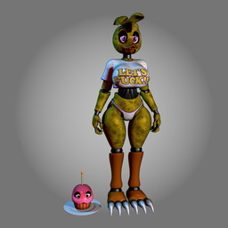 3_toes ambiguous_gender anthro beak big_breasts black_eyelids black_eyes breasts candle claws clothing crop_top cupcake duo feet female food glistening glistening_body grey_background machine midriff non-mammal_breasts orange_beak panties plate profanity purple_eyes sharp_teeth shirt simple_background standing talons teeth text text_on_clothing thick_thighs toes topwear underwear white_clothing white_panties white_shirt white_topwear white_underwear yellow_body yellow_text octal octal_(modeler) five_nights_at_freddy's scottgames chica_(fnaf) cupcake_(fnaf) animatronic avian bird chicken food_creature galliform living_cupcake phasianid robot robot_anthro 2025 3d_(artwork) digital_media_(artwork) full-length_portrait hi_res portrait