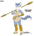 alternate_species anthro blue_body blue_fur blue_hair clothed clothing female fur hair melee_weapon polearm solo staff teal_eyes weapon white_body white_fur technijui dinosaur_planet nintendo rareware krystal_(dinosaur_planet) felid feline mammal hi_res