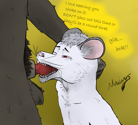 anthro asphyxiation bodily_fluids choking choking_on_penis drooling duo erection genitals hair knot knotted_penis knotting male male/male male_penetrated male_penetrating male_penetrating_male neck_bulge oral oral_knotting oral_penetration penetration penis penis_in_mouth pubes red_penis rough_sex saliva sex teeth maximuswolf mythology maximus_(maximuswolf) zeke_(maximuswolf) canid canine mammal murid murine mythological_canine mythological_creature rat rodent werecanid werecanine werecreature werewolf hi_res sketch