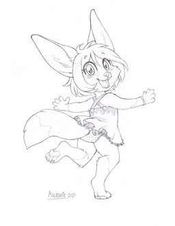 anthro biped bracelet butt cheek_tuft claws clothed clothing diaper digitigrade dress eyebrows facial_tuft female hair jewelry looking_at_viewer looking_back looking_back_at_viewer open_mouth pawpads rear_view running simple_background smile solo teeth text toddler toe_claws tongue tuft upskirt wearing_diaper white_background young young_anthro young_female malachyte canid canine fox mammal 2021 artist_name black_and_white dated english_text graphite_(artwork) handwritten_text hi_res line_art monochrome shaded shaded_line_art sketch traditional_media_(artwork)