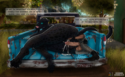 anthro anus balls big_breasts big_butt big_penis black_anus black_body black_fur black_vulva bodily_fluids boots breasts building butt butt_grab claws clothed clothed_male clothing comparing cum cum_in_ass cum_inside cum_on_penis cum_on_vulva dialogue dialogue_box digital_camo dump_truck duo ejaculation female footwear fur genital_fluids genitals glistening glistening_body glistening_eyes gloves grass hand_lick hand_on_butt handwear huge_penis human_on_anthro interspecies jaguar_spots licking light_truck long_tail male male/female male_human/female_anthro markings mountain nature nature_background pawpads paws penis pickup_truck plant puffy_anus shoes size_difference speech_bubble spots spotted_body spread_butt spread_legs spreading street tail thick_penis thick_thighs tongue tree truck vehicle vulva wide_hips giovannilol19 giow_(giovannilol19) oluso_(far_cry_6) animal_humanoid felid felid_humanoid feline human humanoid jaguar jaguar_humanoid mammal mammal_humanoid pantherine pantherine_humanoid digital_drawing_(artwork) digital_media_(artwork) digital_painting_(artwork) painting_(artwork)