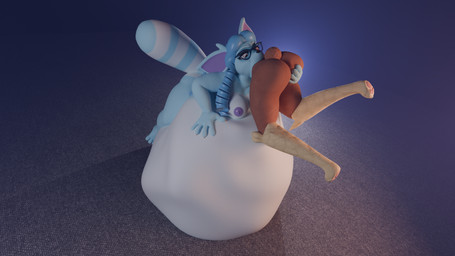 abdominal_bulge ambiguous_gender anthro belly big_belly blue_body breasts butt butt_grab carpeted_floor duo eyewear female fur glasses hand_on_belly hand_on_butt head_first huge_belly multiple_prey nipples striped_body striped_fur stripes swallowing vore wearing_glasses pthalo nintendo pokemon jade_(jadebbutts) generation_4_pokemon lopunny mammal pokemon_(species) procyonid raccoon 16:9 3d_(artwork) 4k absurd_res digital_media_(artwork) hi_res widescreen