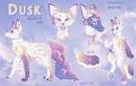 animal_mask anthro collar feral genitals humanoid_genitalia male mask pup_mask solo text whispen dusk_(whispen) canid canine fennec_fox fox mammal true_fox english_text hi_res model_sheet