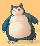 anthro belly claw_fingers claw_toes claws cute_fangs fluffy fur green_body green_fur male overweight pupils slit_pupils solo toicobis nintendo pokemon generation_1_pokemon pokemon_(species) snorlax hi_res