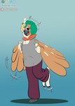 anthro beak blue_background feather_growth feathered_wings feathers growth human_to_anthro male mid_transformation simple_background solo species_transformation transformation wings dustyerror nintendo pokemon avian decidueye generation_7_pokemon pokemon_(species) absurd_res hi_res