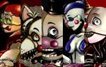 group machine timetime726 five_nights_at_freddy's scottgames sister_location ballora_(fnafsl) circus_baby_(fnaf) ennard_(fnafsl) funtime_foxy_(fnaf) funtime_freddy_(fnafsl) animatronic bear canid canine fox humanoid mammal robot