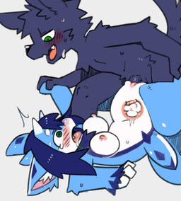 2_horns anthro anthro_on_anthro anthro_penetrated anthro_penetrating anthro_penetrating_anthro arch_position areola biped blue_body blue_fur blue_hair bodily_fluids breasts cervix clitoral_hood constricted_pupils cum cum_in_uterus cum_inside drooling duo eye_contact fangs female female_on_bottom female_penetrated filled_womb from_front_position fur genital_fluids genitals green_eyes hair half-closed_eyes horn interspecies looking_at_another looking_down looking_down_at_partner looking_up_at_partner lying male male/female male_on_top male_penetrating male_penetrating_female medium_breasts multicolored_body multicolored_fur narrowed_eyes nipples nude nude_anthro nude_female nude_male on_back on_bottom on_top open_mouth open_smile penetration penile penile_penetration penis plantigrade pupils saliva saliva_on_tongue sex side_view simple_background slim slim_anthro slim_female slim_male small_pupils smile sweat teeth tongue_showing two_tone_body two_tone_fur uterus vaginal vaginal_penetration vein veiny_penis vulva white_background white_body white_fur white_horn wide_eyed pizademokttero mythology aoi_(nenenero) nifram_logan dragon furred_dragon furred_scalie mythological_creature mythological_scalie scalie 2026 digital_drawing_(artwork) digital_media_(artwork) hi_res