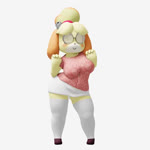 anthro big_breasts blush bouncing_breasts breasts clothed clothing dancing eyes_closed eyewear female fur glasses hair leggings legwear simple_background solo standing stockings thick_thighs white_background wide_hips yellow_body yellow_fur furfnsfw animal_crossing nintendo isabelle_(animal_crossing) canid canine canis domestic_dog mammal shih_tzu toy_dog 1:1 3d_(artwork) animated digital_media_(artwork) no_sound short_playtime webm