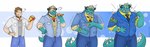 anthro blue_body blue_bottomwear blue_clothing blue_pants blue_scales bottomwear brown_hair bulge clothing food growth hair human_to_anthro hypnotic_eyes male overweight overweight_male pants pizza ringed_eyes scales shirt slightly_chubby slightly_chubby_male snout snout_growth solo species_transformation spikes spikes_(anatomy) tail tongue tongue_out topwear transformation transformation_sequence transformed_clothing white_body white_skin yellow_clothing yellow_shirt yellow_topwear guacandchips lifewonders mythology tokyo_afterschool_summoners cipactli_(tas) crocodile crocodilian dragon mythological_creature mythological_scalie reptile scalie absurd_res hi_res