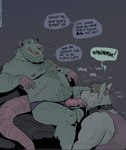 anthro balls beard big_penis blush body_hair collar dialogue digit_ring dirty_talk duo ear_piercing ear_ring facial_hair fellatio genitals happy_trail humanoid_genitalia humanoid_penis jewelry kneeling_oral_position male male/male mature_male musclegut muscular muscular_anthro muscular_male onomatopoeia oral overweight overweight_male penile penis piercing prostitution ring ring_piercing scar sex sitting sound_effects speech_bubble tail text thick_tail wedding_ring dramamine canid canine canis domestic_dog mammal murid murine rat rodent hi_res