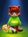 angry anthro blue_eyes bottomwear clothed clothing duo flower frown fur hair knife looking_at_viewer male pants plant standing sweater topwear tsaoshin undertale undertale_(series) chara_(undertale) flowey_the_flower tardar_sauce domestic_cat elemental_creature felid feline felis flora_fauna flower_creature mammal 3:4 crossover digital_media_(artwork) digital_painting_(artwork) meme