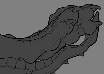 ambiguous_gender anthro claws feet foot_focus horn scales solo tail toes raketh scalie black_and_white greyscale monochrome