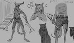 animal_genitalia animal_penis anthro equine_genitalia equine_penis feral genitals male penis vyarwolf dark_souls fromsoftware canid canine canis capra_demon demon mammal wolf hi_res monochrome sketch