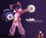 anthro bodily_fluids breasts camel_toe clothed clothing female fur group hair harem_outfit hooves navel nipples panties pink_body pink_fur purple_hair solo_focus sweat sweatdrop text topless translucent translucent_clothing tuft underwear sankam neopets hannah_(neopets) megan_(neopets) nabile aisha_(neopets) bovid caprine felid ixi_(neopets) mammal neopet_(species) rodent usul_(neopets) 2006 english_text