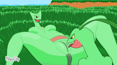 anthro anus bodily_fluids breasts breath cliff cunnilingus day duo female genitals grass green_body head_leaf lying male male/female nipples open_mouth oral plant red_tongue saliva sea sex spread_legs spreading tall_grass tongue vaginal vulva water yellow_eyes casual_loser game_freak nintendo pokemon generation_3_pokemon grovyle pokemon_(species) scalie sceptile 16:9 animated digital_media_(artwork) flipaclip_(artwork) shaded watermark widescreen