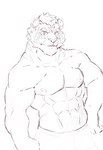 abs anthro biceps male muscular muscular_anthro muscular_male nipples pecs shirtless solo heylaw21 lifewonders live_a_hero rexer felid mammal pantherine tiger 2023 sketch