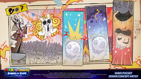 ambiguous_anthro ambiguous_gender anthro black_clothing black_eyebrows black_eyewear black_glasses black_hat black_headwear bodily_fluids bow_tie bowler_hat brown_trenchcoat buckteeth building clothed clothed_anthro clothed_male clothing cloud copyright_symbol crowd disguise dot_eyes electricity empty_eyes eyebrows eyes_closed eyewear floating_eyebrows food forest fruit fur glasses grass grey_body grey_fur group hair hands_on_own_face hat headgear headwear holding_bag holding_suitcase house larger_anthro larger_male lightning long_ears looking_up_at_another male male_anthro mitten_hands motion_lines mouth_closed nervous nervous_sweat noseless nude_ambiguous nude_anthro number on_stage open_mouth outside pennant_banner planet plant puffed_cheeks pumpkin red_bow_tie red_tongue simple_eyes size_difference smaller_ambiguous smaller_anthro stage standing star storm sweat sweatdrop symbol tally_marks tan_body tan_inner_ear tan_skin tape teeth text title tongue tongue_out tree white_body white_fur white_hair white_tongue wide_eyed year fabio_pochet mario_bros mario_plus_rabbids_sparks_of_hope nintendo raving_rabbids rayman_(series) the_scream ubisoft t.s._woodrow lagomorph mammal rabbid 16:9 2022 4k absurd_res artist_name colored comic crossover digital_drawing_(artwork) digital_media_(artwork) english_description english_text hi_res official_art shaded widescreen