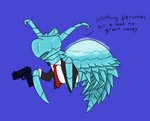 ambiguous_gender bioluminescence clothing dialogue eyeless feral glowing gun humor implied_violence ranged_weapon solo suit telekinesis text weapon thespel_(artist) paizo starfinder_(rpg) wish_(thespel) alien arthropod urog english_text hi_res male_(lore)