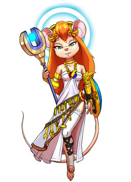 anthro aureola blue_eyes breasts choker clothing cosplay dress eyebrows eyelashes female hair halo jewelry long_hair necklace scissors shield small_breasts solo staff toeless_legwear tool_belt tools wrench mykegreywolf chip_'n_dale_rescue_rangers disney kid_icarus nintendo super_smash_bros. super_smash_bros._ultimate gadget_hackwrench palutena deity mammal mouse murid murine rodent 2023 absurd_res digital_media_(artwork) hi_res