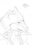 anthro male solo maxime-jeanne bleach_(series) sajin_komamura canid canine canis mammal wolf 2013 black_and_white bust_portrait hi_res monochrome portrait sketch