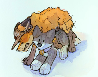 all_fours animal_genitalia animal_penis blush bodily_fluids brown_body brown_fur canine_genitalia canine_penis clenched_teeth clothing collar doggystyle erection eyes_closed feral from_behind_position fur genital_fluids genitals grinding hat headgear headwear male masturbation mounting nude orange_body orange_fur penile penile_masturbation penis penis_tip plushie plushie_humping plushophilia quadruped sex simple_background solo tail teeth white_body white_fur ultranidd canid canine canis fox mammal absurd_res hi_res painting_(artwork) traditional_media_(artwork) traditional_painting_(artwork) traditional_watercolor_(artwork) watercolor_(artwork)