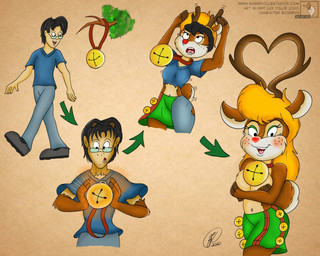 anthro antlers bell bell_collar black_hair blonde_hair blush bottomwear branch breast_growth breasts brown_body brown_fur christmas_clothing clothing collar crossed_arms denim denim_bottomwear denim_clothing eyelashes eyeshadow eyewear featureless_breasts female footwear freckled_face freckles fur gender_transformation glasses glowing glowing_nose green_eyeshadow growth hair holidays horn jeans jingle_bell leaf long_hair makeup male mtf_transformation navel pants plant red_nose shirt shirtless shirtless_anthro shirtless_female shoes short_hair shorts simple_background smile solo surprised t-shirt tail teeth topwear torn_clothing transformation transformation_sequence tree lightluxcollie christmas new_year new_year_2020 deer human mammal new_world_deer reindeer 5:4 sequence signature