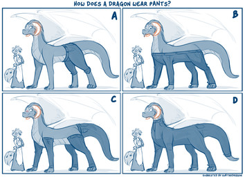 anthro apron blush bodily_fluids bottomwear claws clothed clothed_anthro clothed_female clothed_feral clothing duo feet female female_anthro female_feral feral fingers front_view fully_clothed fully_clothed_anthro fully_clothed_female fur furgonomic_pants furgonomics hair heart_symbol hindwear horn humor looking_at_another looking_back_at_self markings side_view size_difference skirt spots spotted_body spotted_fur spotted_markings spotted_tail standing sweat tail tail_markings text toe_claws toes topwear wide_eyed wings conditional_dnp tom_fischbach european_mythology if_a_dog_wore_pants mythology twokinds kathrin_vaughan madam_reni_(twokinds) canid canine canis dragon felid hybrid keidran mammal mythological_creature mythological_scalie pantherine scalie western_dragon 2025 blue_and_white comic english_text hi_res monochrome sketch spot_color
