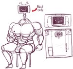 ambiguous_gender breasts electronics for_a_head male muscular muscular_male pecs screen screen_face solo television lavir baki_the_grappler humanoid object_head screen_head tv_head hi_res meme