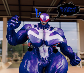 5_fingers abs asking asking_viewer asking_what bent_arm biceps big_breasts big_eyes big_mouth_(anatomy) big_muscles biped black_speech_bubble blue_text blurred_background blush blushing_profusely breast_grab breast_squeeze breasts broad_shoulders claws clothed clothed/nude clothed_human clothed_male clothing crooked_teeth crossgender dialogue disembodied_hand duo ellipsis empty_eyes exclamation_point featureless_breasts female female_humanoid female_on_human finger_claws fingers genitals glistening glistening_arms glistening_body glistening_breasts glistening_hands glistening_legs glistening_neck glistening_thighs gums hand_on_another's_breast hand_on_breast huge_breasts huge_hips human_on_humanoid humanoid_hands innie_vulva inside interspecies light_body looking_at_viewer male male_human male_on_humanoid motion_lines motion_outline mtf_crossgender multicolored_body multicolored_breasts muscular muscular_arms muscular_female muscular_humanoid muscular_thighs not_furry nude nude_female nude_humanoid open_mouth open_smile pose purple_body purple_breasts purple_claws question red_blush smile smiling_at_viewer spandex speech_bubble squeezing standing surprised symbol talking_to_viewer teeth text thick_neck tight_clothing two_tone_body two_tone_breasts unusual_eyes vulva white_body white_breasts white_eyes wide_hipped_female wide_hipped_humanoid wide_hips berrech1de marvel spider-man_(series) she-venom spider-man_(character) venom_(marvel) alien alien_humanoid human humanoid mammal symbiote 2025 3d_(artwork) digital_media_(artwork) english_text hi_res