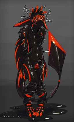 anthro black_body black_latex bound clothing drone dronification feathered_wings feathers feet forced genitals goo_transformation hair hypnosis hypnotic_visor latex latex_clothing latex_skinsuit latex_transformation liquid_latex male mind_control nude null null_bulge open_mouth orange_body orange_genitals resisting restrained restrained_arms restrained_by_tentacles restrained_legs simple_background skinsuit solo sound_effects stripes tentacles text tight_clothing toes transformation winged_arms wings yporolsya tom_the_eevee_(freaksman99) avali avian bird latex_creature living_latex absurd_res digital_media_(artwork) hi_res