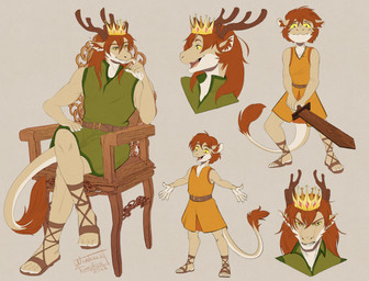 anthro antlers caligae chair chibi clothed clothing crossed_legs crown daww ears_back footwear fur furniture hair headgear horn long_hair looking_at_viewer male mane medieval melee_weapon on_chair pivoted_ears practice_sword prince royalty sandals shoes sitting sitting_on_chair smile solo sword tail tail_tuft toony tuft weapon wooden_sword yellow_eyes young wanderertamplior mythology tales_from_valmeridia prince_borgon dragon mythological_creature mythological_scalie scalie wingless_dragon 2022 absurd_res digital_media_(artwork) headshot_portrait hi_res portrait sketch sketch_page
