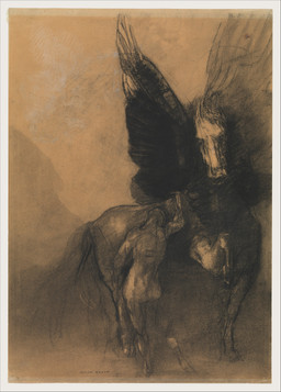 ambiguous_feral ambiguous_gender ambiguous_human back_wings biped butt duo feathered_wings feathers feral hand_on_back hooves leaning_on_another mane nude nude_human quadruped raised_hoof simple_background standing tail text unguligrade wings odilon_redon european_mythology greek_mythology mythology public_domain bellerophon equid equine human mammal mythological_creature mythological_equine pegasus 1888 19th_century absurd_res ancient_art artist_name chalk_(artwork) charcoal_(artwork) crayon_(artwork) hi_res mixed_media monochrome traditional_media_(artwork)