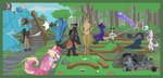 ambiguous_gender anthro ass_up beak bench black_beak black_body black_fur black_hair black_nose black_pawpads black_wings blue_body blue_eyes blue_feathers blue_fur blue_kerchief blue_neckerchief blue_nose blue_scarf blue_tongue brown_body brown_eyes brown_fur brown_nose camera camera_flash claws clothing curled_tail day detailed_background digitigrade ear_piercing ear_ring ear_tuft eye_patch eyewear feathers flag flag_(object) flagpole fur golf_ball grass green_body green_eyes green_fur green_sclera grey_body grey_fur group hair hat hat_only headgear headgear_only headwear headwear_only heterochromia hiding holding_camera holding_cutlass holding_golf_ball holding_golf_club holding_object horn jolly_roger kerchief kerchief_only large_group licking licking_lips licking_own_lips male markings miniature_golf mostly_nude motion_lines narrowed_eyes neckerchief neckerchief_only neckwear nude on_bench outside pawpads paws piercing pink_body pink_fur pink_hair pink_nose pink_pawpads pink_tongue pirate pirate_flag pirate_outfit plant plantigrade ring_piercing scarf scarf_only short_hair sitting sitting_on_bench size_difference snout sound_effects stairs standing star_(marking) tail tail_motion tail_tuft tailwag taking_picture tan_body tan_fur thinking thought_bubble toe_claws tongue tongue_out tree tuft white_body white_claws white_fur white_horn wings yellow_eyes yellow_sclera dyyrlysh mythology alto_(raysnoppa) carcajou avian canid canine canis caracal caracal_(genus) domestic_dog dragon eurasian_lynx felid feline fennec_fox fox furred_dragon furred_scalie gryphon gulonine human lynx mammal mustelid musteline mythological_avian mythological_creature mythological_scalie scalie sergal siberian_lynx true_fox wolverine 2025 absurd_res aliasing aseprite_(artwork) digital_drawing_(artwork) digital_media_(artwork) hi_res pictographics