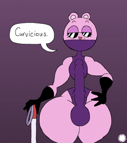 anthro armwear big_penis blind_cane bulge clothing covered_mouth curvy_figure detailed_bulge dialogue elbow_gloves erection eyelashes eyewear femboy fur genital_outline genitals glasses gloves half-closed_eyes hand_on_hip handwear heart_nose heart_symbol huge_penis leotard logo male markings mole_(marking) narrowed_eyes penis penis_outline pink_body pink_fur small_waist solo speech_bubble text thick_thighs wasp_waist wide_hips thatdawgmurray happy_tree_friends the_mole_(htf) eulipotyphlan mammal mole_(animal) 2026 aliasing artist_logo artist_name digital_media_(artwork) hi_res signature