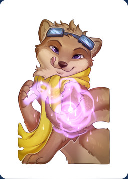 ambiguous_gender anthro card eyewear eyewear_on_head goggles goggles_on_head licking licking_lips magic playing_card scarf semi-anthro tongue tongue_out hioshiru lee_(tamerlee) mammal mustelid otter