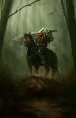 duo feral glowing glowing_eyes male melee_weapon riding straddling sword weapon kolokas darksiders ruin_(character) war_(character) equid equine horse human mammal