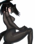 black_hair blue_eyes blush bodysuit breasts butt clothing female hair head_wings legwear looking_at_viewer panties pantyhose short_hair simple_background skinsuit solo tight_clothing tights underwear unusual_wing_placement wings shibori_kasu kemono_friends large-billed_crow_(kemono_friends) animal_humanoid avian avian_humanoid bird bird_humanoid corvid corvid_humanoid corvus_(genus) corvus_humanoid crow crow_humanoid humanoid large-billed_crow mammal oscine passerine 4:5 hi_res