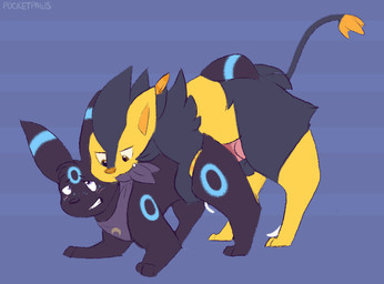 ahegao all_fours amber_eyes ambiguous_penetration balls black_body black_fur black_nose blue_markings blush bodily_fluids clenched_teeth cum cute_fangs doggystyle duo ears_up fangs female female_penetrated feral feral_on_feral fluffy fluffy_tail freckles from_behind_position fur genital_fluids genitals knot long_ears looking_pleasured male male/female male_penetrating male_penetrating_female markings orgasm penetration penis purple_eyes scarf sex short_ears snout tail teeth thin_tail vaginal_fluids yellow_body yellow_fur yellow_nose conditional_dnp pocketpaws nintendo pokemon amaya_(chezamoon18) ashir fan_character eeveelution generation_2_pokemon generation_4_pokemon luxray pokemon_(species) shiny_pokemon umbreon 2d_animation animated frame_by_frame
