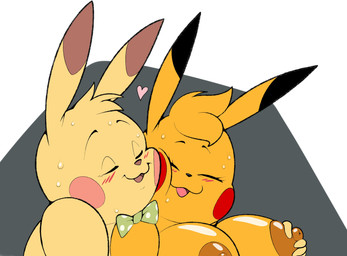 aftercare anthro anthro_on_anthro anthrofied areola big_areola big_breasts black_markings black_nose blonde_hair blush blush_lines bodily_fluids bow_tie bow_tie_only breast_grab breasts brown_areola brown_markings brown_nipples brown_nose cheek_to_cheek close-up cuddling curvy_figure dipstick_ears duo ear_markings eyes_closed female fur glistening glistening_areola glistening_breasts glistening_nipples green_bow_tie hair hand_on_breast head_tuft hug light male male/female markings mostly_nude multicolored_body multicolored_ears multicolored_fur multicolored_skin nipples nude open_mouth open_smile orange_body orange_fur orange_hair orange_skin pokemorph simple_background smile spotted_bow_tie sweat sweaty_face tongue tuft two_tone_body two_tone_ears two_tone_fur two_tone_skin yellow_body yellow_fur yellow_skin conditional_dnp erobos nintendo pokemon ero_(erobos) fan_character kanna_(joaoppereiraus) generation_1_pokemon mammal pikachu pokemon_(species) rodent 2025 absurd_res colored digital_drawing_(artwork) digital_media_(artwork) hi_res lighting shaded
