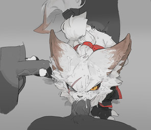 anal anal_penetration angry anthro balls biped blush bodily_fluids brown_body brown_fur cum cum_in_mouth cum_inside cum_on_face erection fur genital_fluids genitals group male oral oral_penetration penetration penile penile_penetration penis scar sex simple_background tail tail_grab white_body white_fur white_tail ramssa league_of_legends riot_games tencent kled_(lol) mammal yordle hi_res