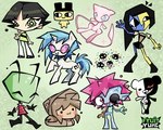 2000s_theme alien alien_humanoid ambiguous_gender antennae_(anatomy) anthro bald bangs bear black_hair blue_body blue_skin blush bodily_fluids boots bottomwear brown_hair buttercup_(powerpuff_girls) cartoon_network chibi clothing danganronpa dress drooling earless ena_(joel_g) ena_(series) equid equine eye_socket eyes_closed eyewear female feral footwear friendship_is_magic fruityume generation_1_pokemon genetic_chimerism ghibli gloves green_body green_skin group hair handwear hasbro hat headgear headwear hi_res horn horse human humanoid invader_zim irken legendary_pokemon mametchi mammal mew_(pokemon) monokuma monster_(moshi_monsters) moshi_monsters my_little_pony mythological_creature mythological_equine mythology nickelodeon nintendo on_model open_mouth open_smile patchwork_creature pokemon pokemon_(species) pony powerpuff_girls purple_hair saliva shirt shoes short_hair skirt smile soot_sprite_(ghibli) sparkles sparkling_eyes sparkling_hair sparkling_tail spike_chunsoft spiky_hair sunglasses tail tamagotchi temmie_chang_(character) tongue tongue_out toony toothy_grin topwear undead unicorn unicorn_horn vinyl_scratch_(mlp) zim_(invader_zim) zombie zommer zommer_(species)