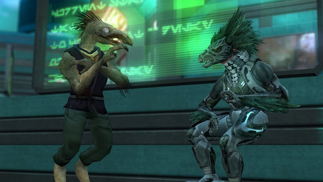 3_fingers anthro arm_feathers arm_quills arm_tuft armor avian_caruncle beak bottomwear brown_quills cargo_pants claws clothing contemplating contemplative crossed_arms dialogue duo eye_contact feather_hair feathered_crest feathers finger_claws finger_on_chin fingers fist green_body green_feathers grey_body grey_scales head_crest jewelry leaning_on_wall looking_at_another male necklace open_mouth pants pendant pseudo_hair pupils quill_hair scales scuted_hands scutes sharp_teeth slit_pupils tan_body tan_scales teeth thinking tongue topwear tuft vest white_eyes window yellow_eyes srgt._shotup garry's_mod halo_(series) microsoft xbox_game_studios alien avian kig-yar ruuhtian scalie t'vaoan 3d_(artwork) colored digital_media_(artwork)