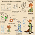 1:1 anthro canid canine disney english_text fox fur hi_res how-to male mammal model_sheet nick_wilde pose red_body red_fox red_fur smile solo standing text true_fox ydk1226 zootopia