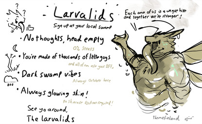 2_antennae ambiguous_gender antennae_(anatomy) anthro brochure brown_body cheek_window gesture hand_gesture insect_wings light_body long_tongue open_mouth open_smile pointing question_mark sales_pitch simple_background smile solo text text_background tongue tongue_out white_background wings themefinland monster 2025 artist_name digital_drawing_(artwork) digital_media_(artwork) english_text half-length_portrait hi_res portrait sketch