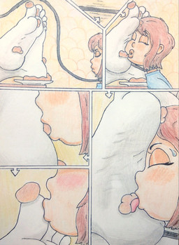 angry anthro blush brown_hair clothed clothing collar dominant duo feet female food food_fetish food_play foot_fetish foot_focus foot_lick foot_play fully_clothed hair inside kissing leash leash_pull licking male male/female messy pastry pie side_view surprised tongue tongue_out ferrumbunny undertale undertale_(series) frisk_(undertale) toriel human mammal 2025 comic detailed graphite_(artwork) hi_res traditional_media_(artwork)